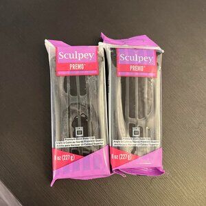 2 black Sculpey Premo Oven Bake Clay